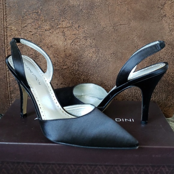 satin slingback heels